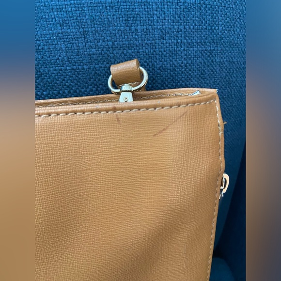 Dorse In Pelle Leather Camel Tote Bag Round Handles & Crossbody Strap Gold - Picture 11 of 17